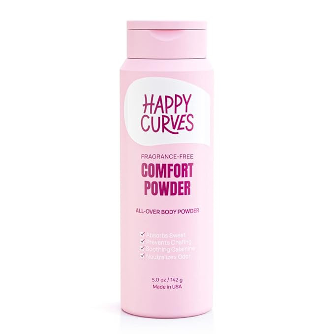 Happy Curves Comfort Powder: Talc Free Anti Chafe Body & Foot Powder Deodorant to Control Underbo... | Amazon (US)