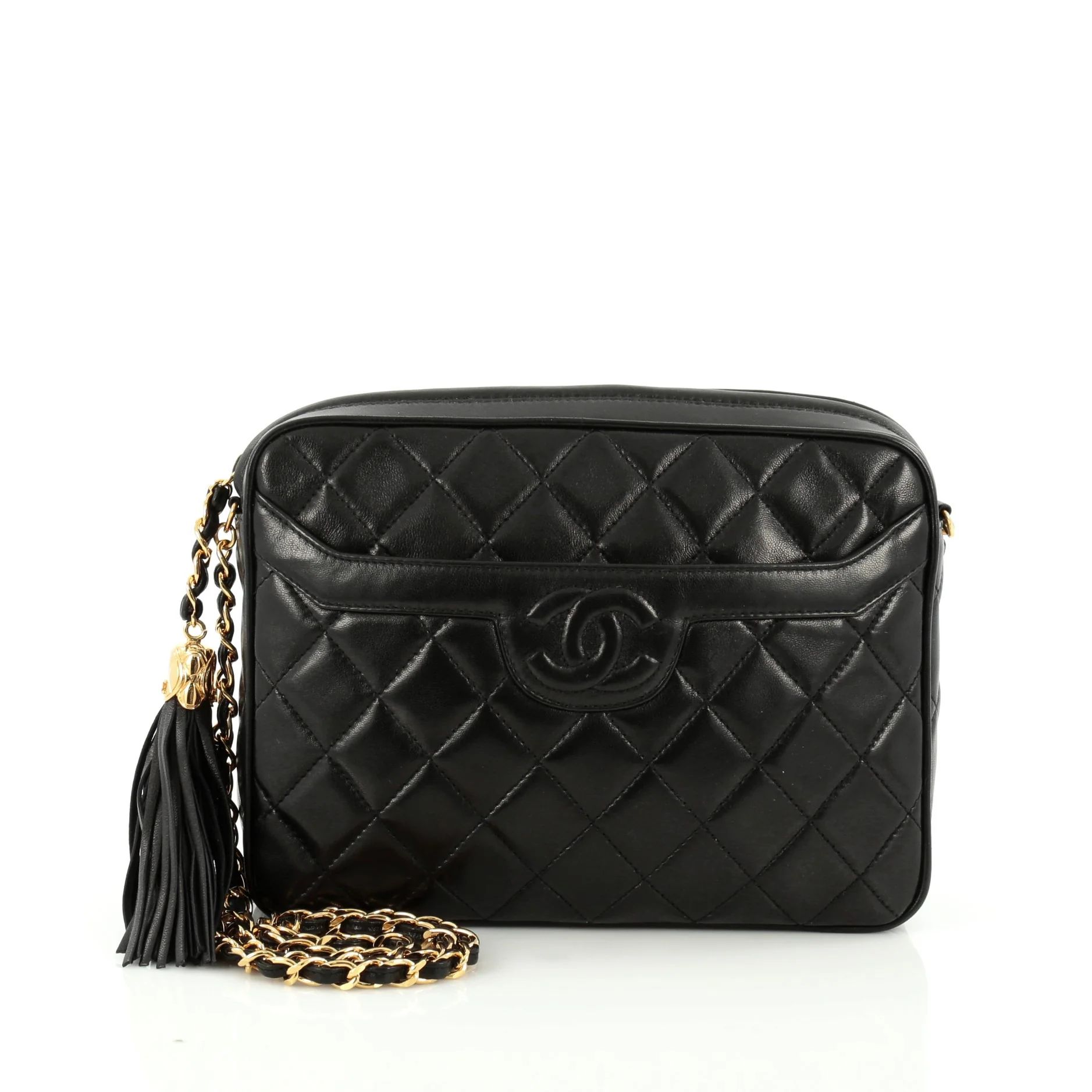 Chanel Vintage Camera Tassel Bag Quilted Leather Medium | Rebag