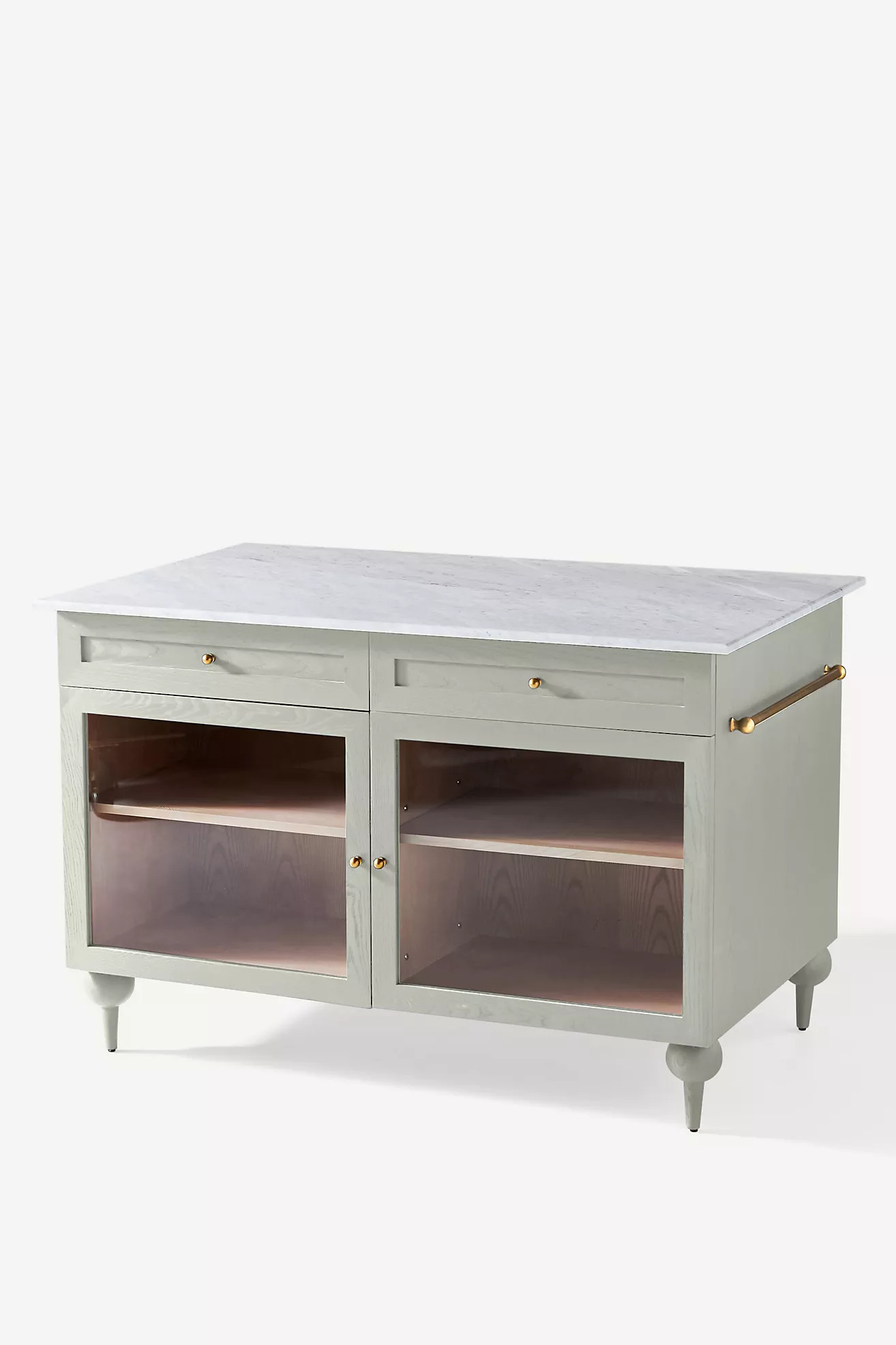 The Fern Rectangular 55" Marble Top Kitchen Island | Anthropologie (US)