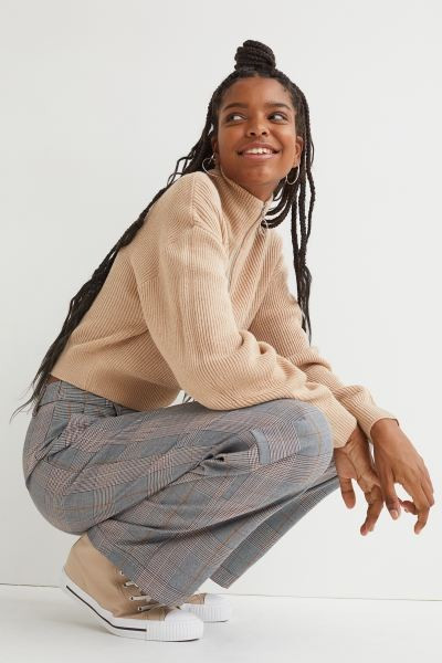 Ribbed Stand-up Collar Sweater | H&M (US + CA)