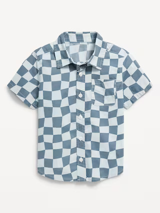 Printed Short-Sleeve Poplin Shirt for Toddler Boys | Old Navy (US)