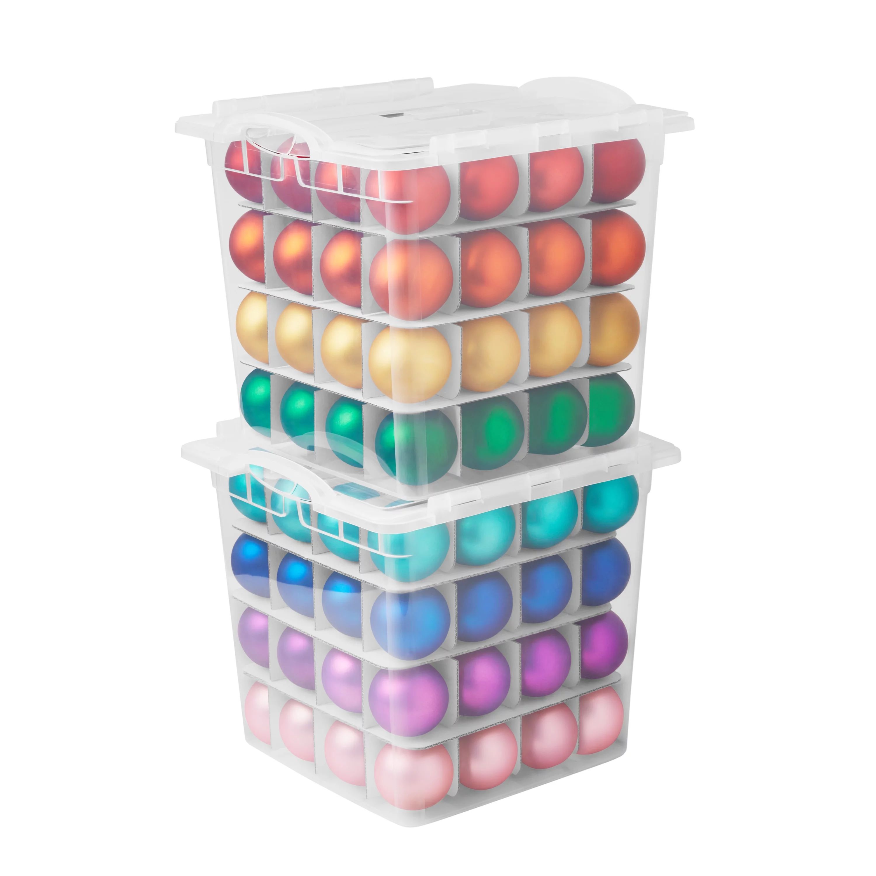 The Home Edit Ornament Organizer with Hinged Lid, Clear, 2 Pack - Walmart.com | Walmart (US)