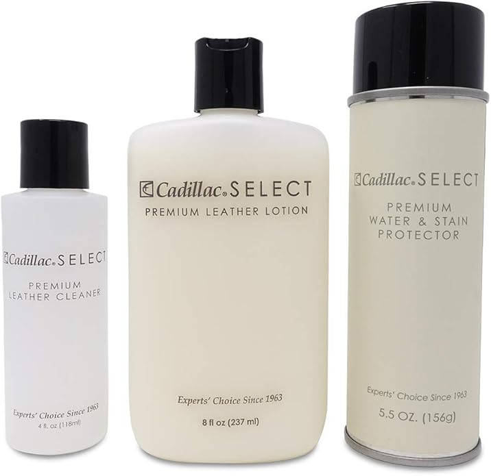 Cadillac Select Premium Leather Care Kit - Leather Cleaner, Lotion Conditioner & Water & Stain Pr... | Amazon (US)