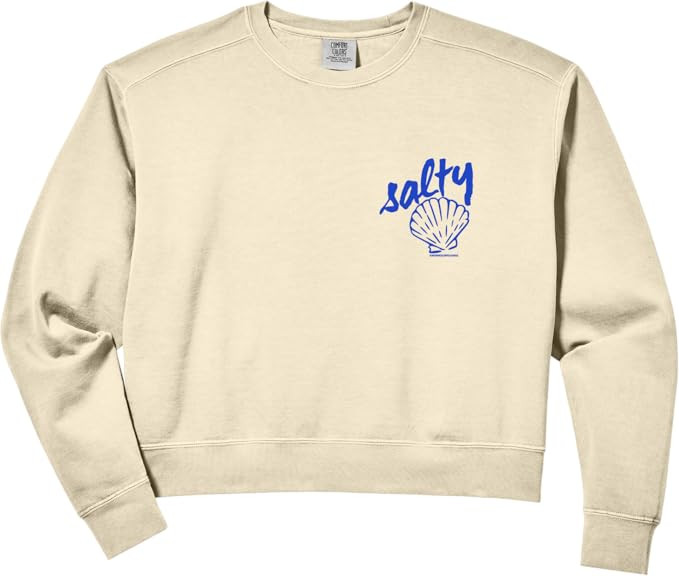 Womens Salty Summer Comfort Colors Crop Sweatshirt | Amazon (US)