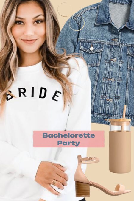 Casual bachelorette party outfit essentials for the bride to be.

#sandals #wedding #lasvegasoutfit #denimjacket #bridesweatshirt
#LTKunder50 #LTKwedding

#LTKSeasonal #LTKStyleTip #LTKWedding