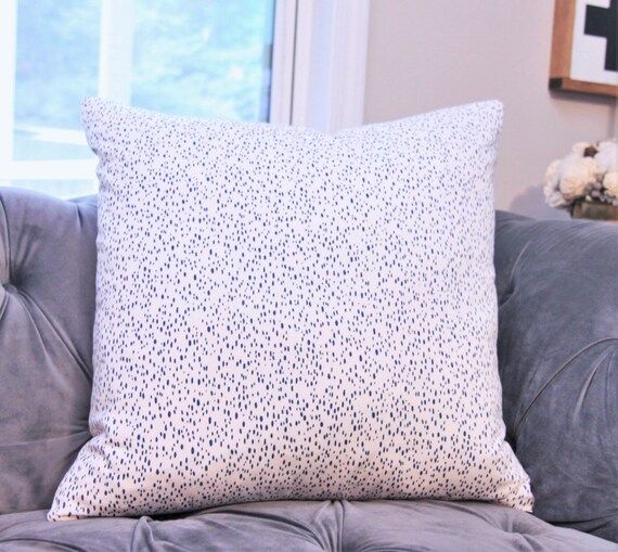 Schumacher Pillow Cover - Duma Blue - Blue and White - Navy Blue Spotted Pillow Cover - Designer Blu | Etsy (US)