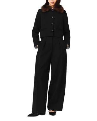 Short Jacket with Removable Faux Fur Collar | Bloomingdale's (US)