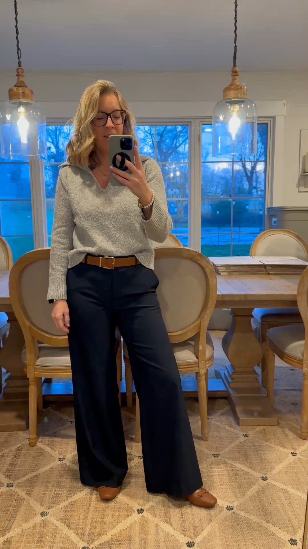 I love mixing warm and cool neutrals! 
I’m in a medium sweater.  Tts 8 petite trousers and 8 ballet flats that are so comfy!! 
I linked similar items for the look in case my exact are sold out! 

#LTKWorkwear #LTKWatchNow #LTKFindsUnder50
