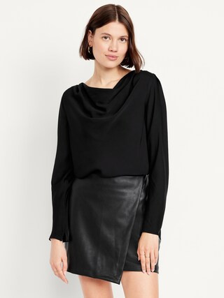 Cowl-Neck Satin Top | Old Navy (US)