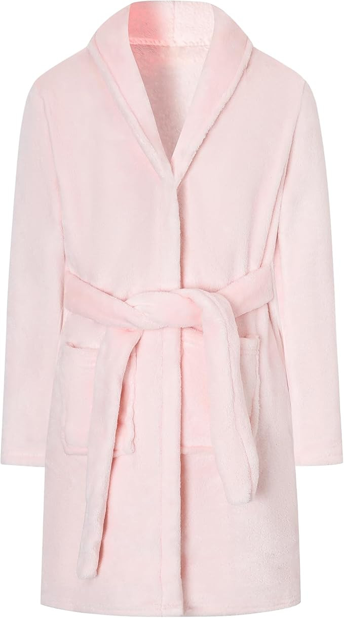 Umeyda Girls Robe, Shawl Collar Fuzzy Fleece Bathrobes with Belt and Pockets for Kids Boys, 2-15 ... | Amazon (US)