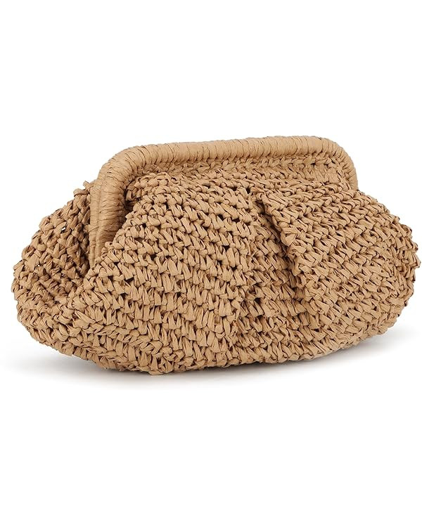 Straw Dumpling Clutch Bag - Woven Straw Tote Clutch Purse for Women - Summer Beach Bag - Wicker C... | Amazon (US)
