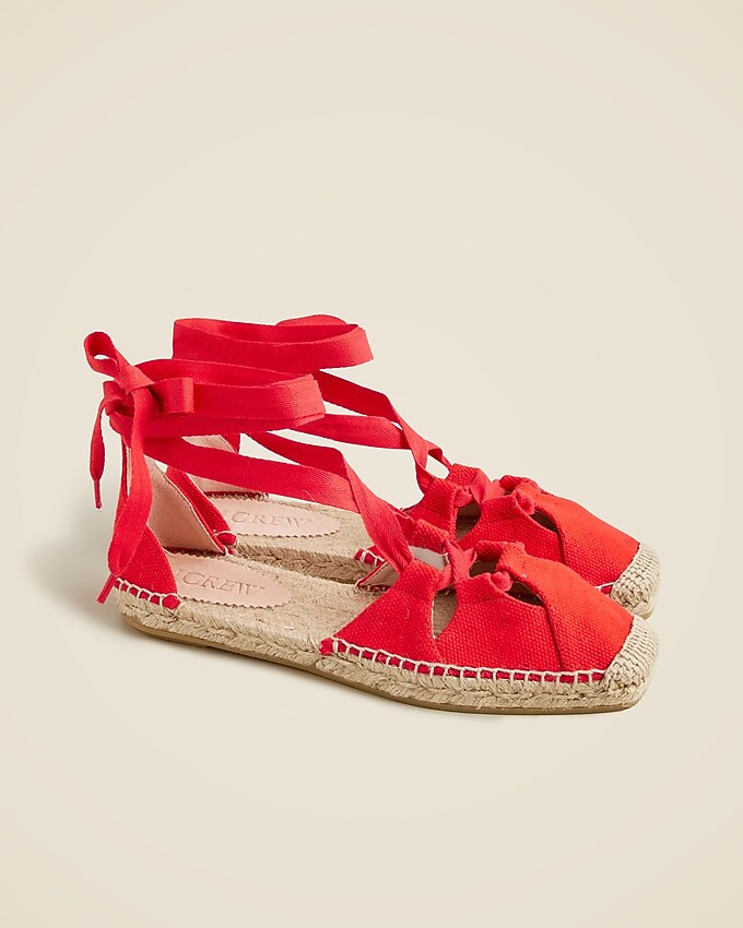 Made-in-Spain cutout lace-up espadrilles | J. Crew US