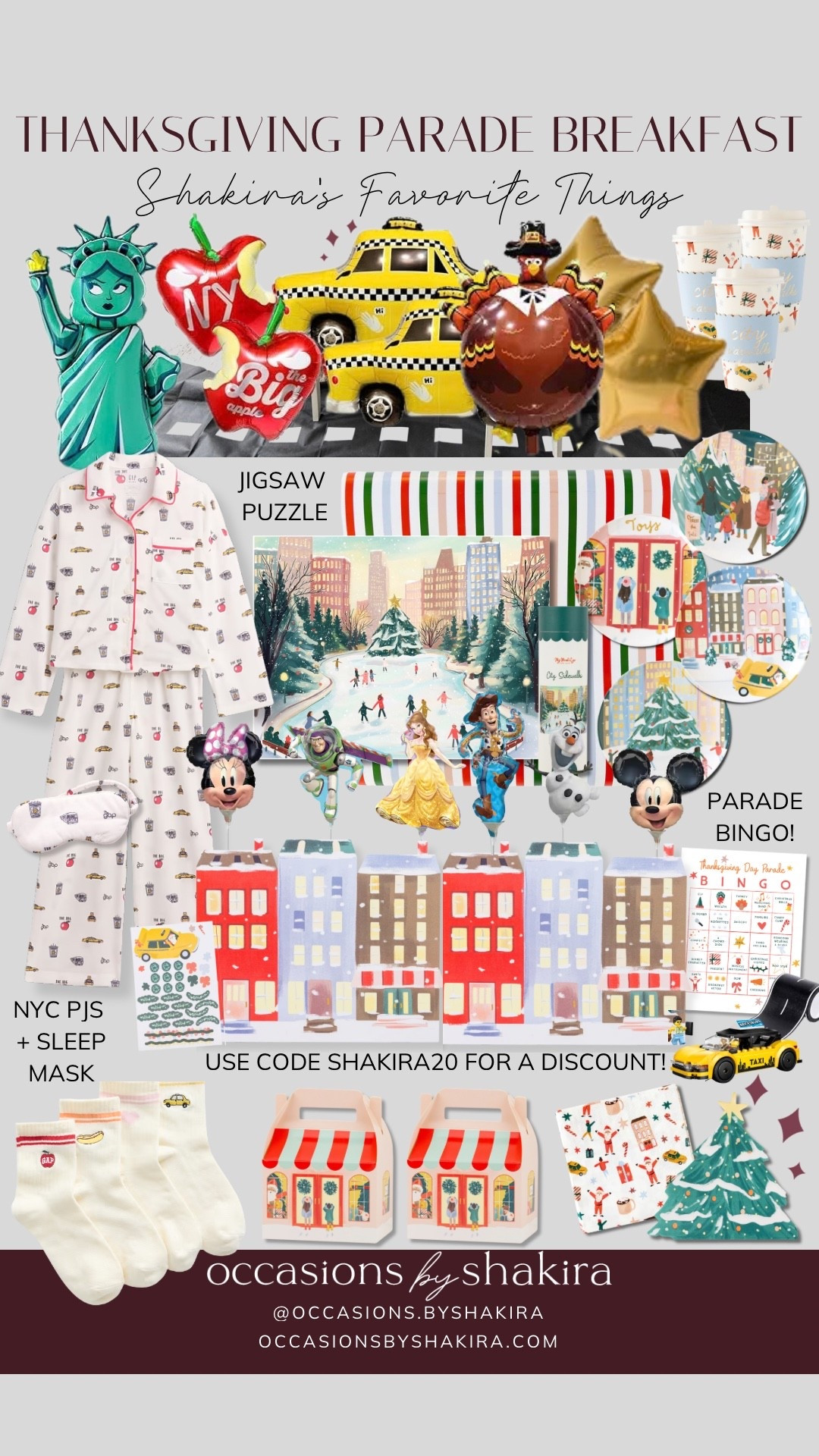 Counting down to the 100th Macy’s Thanksgiving Day Parade! Our expanded City sidewalks collaboration with My Mind’s Eye is the perfect table setting for enjoying breakfast and all the fun sights on Thanksgiving morning! Use code SHAKIRA20 at my Mind’s Eye for a Discount!