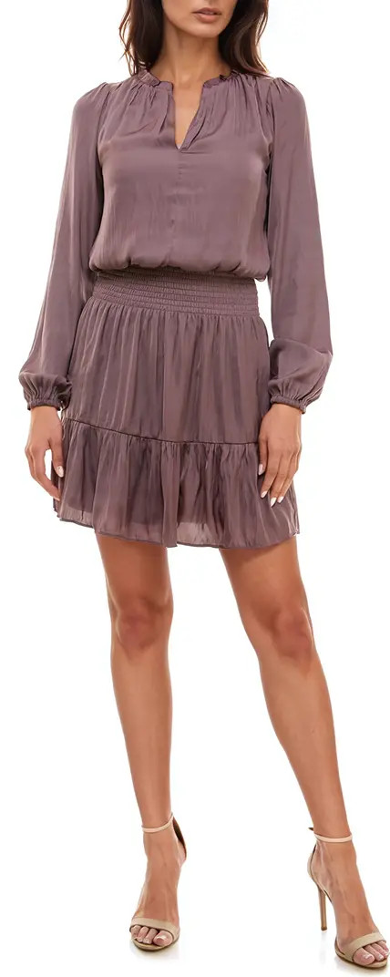 Socialite Smocked Long Sleeve Satin Dress | Nordstromrack | Nordstrom Rack