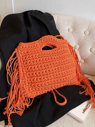 New Mesh Net Handbag Handmade Woven Bag Multi-Color Dopamine Wallet Wrist Bag Beach Vacation Buck... | SHEIN