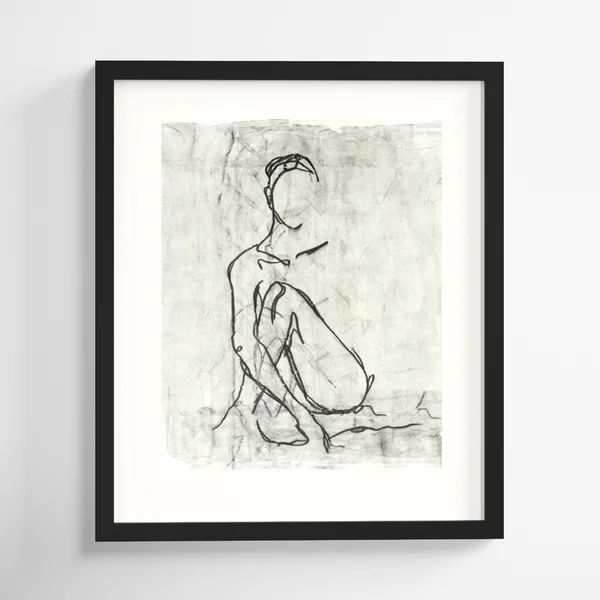 20" H x 17" W Embellished Nude Contour Sketch II by Ethan Harper - Picture Frame Drawing Print on... | Wayfair North America