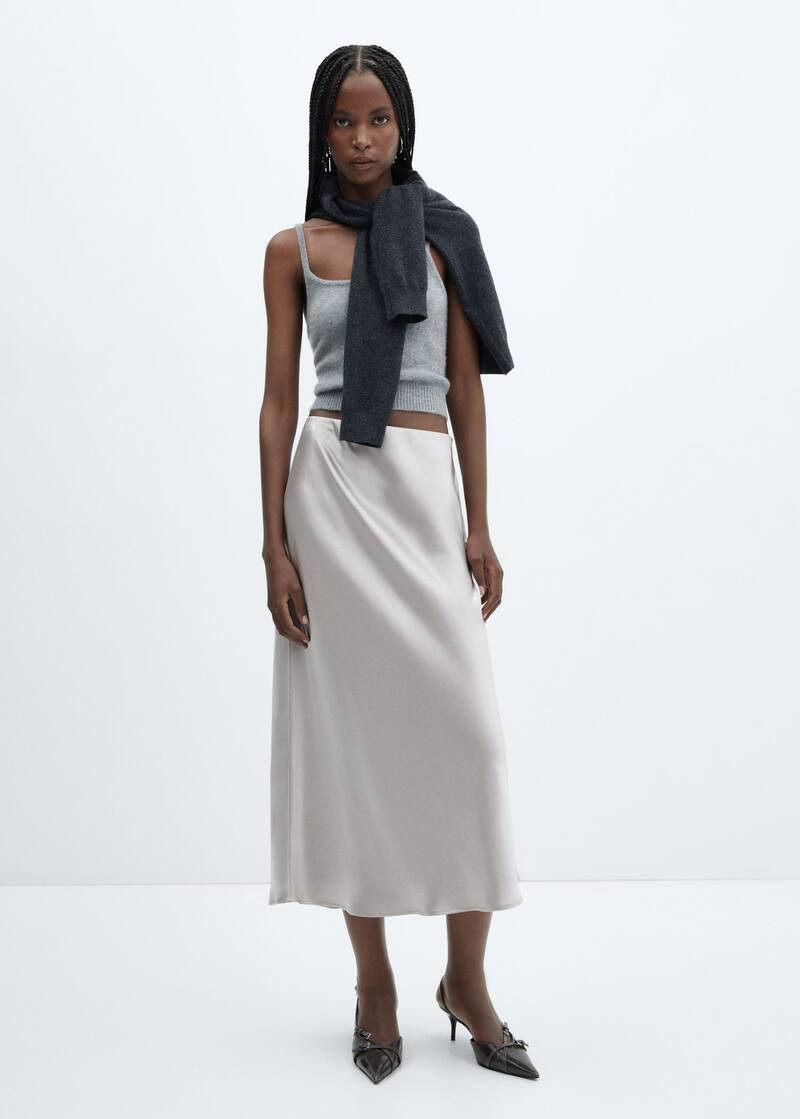 Midi satin skirt -  Women | Mango United Kingdom | MANGO (UK)