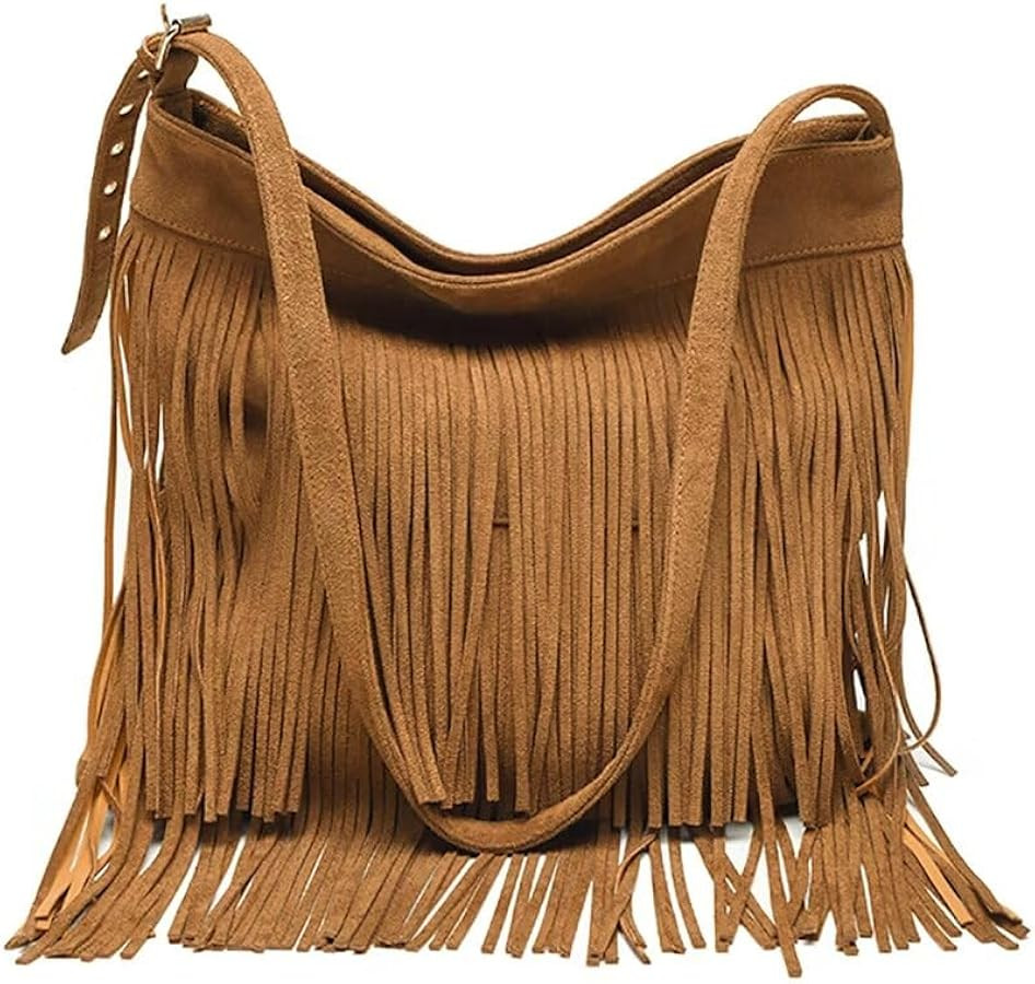 Hobo Handbag for Women Fringe Shoulder Bag Crossbody Bag with Tassel Boho Purse Large Capacity To... | Amazon (US)