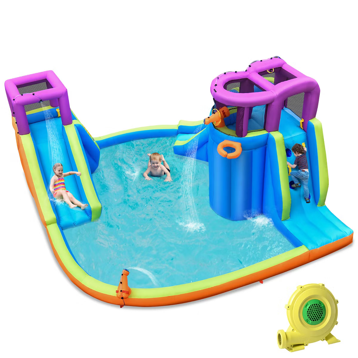 Costway 6 in 1 Inflatable Dual Slide Water Park Climbing Bouncer | Target