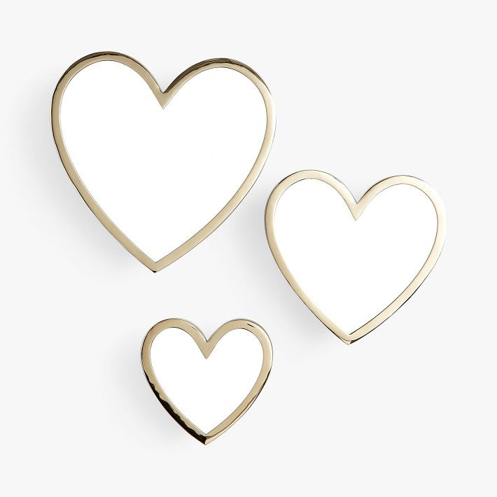 Heart-Shaped Mirror Hooks | Pottery Barn Teen