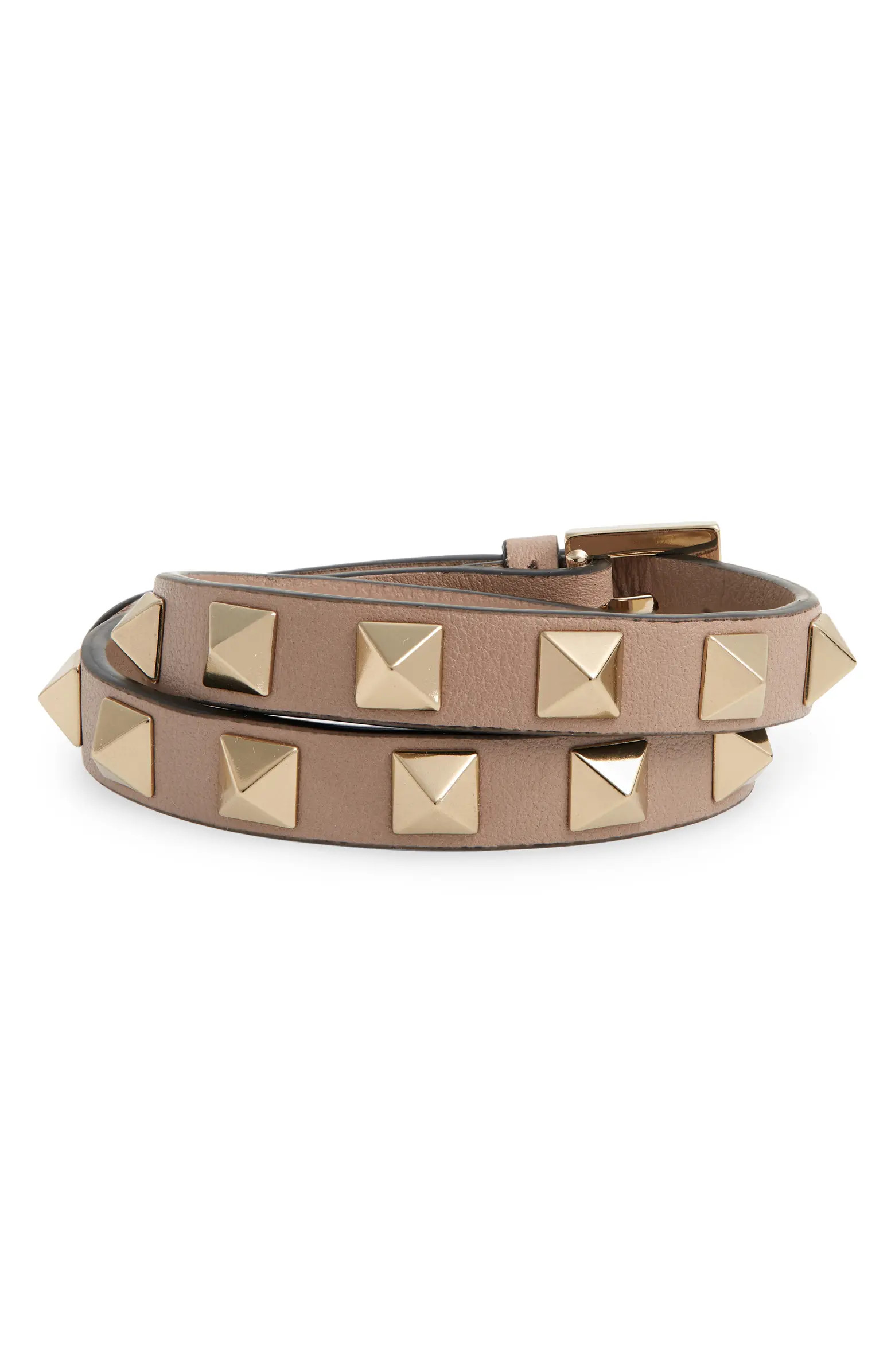 Rockstud Double Wrap Leather Bracelet | Nordstrom