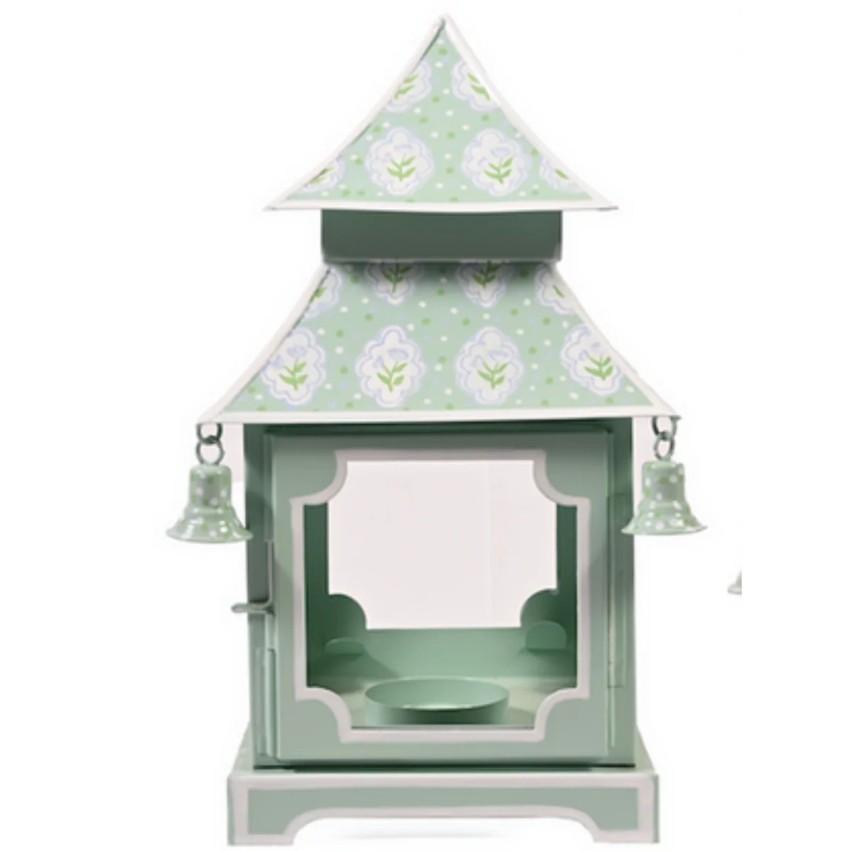 Sage Green & White Tulip Pagoda Lantern | The Well Appointed House, LLC