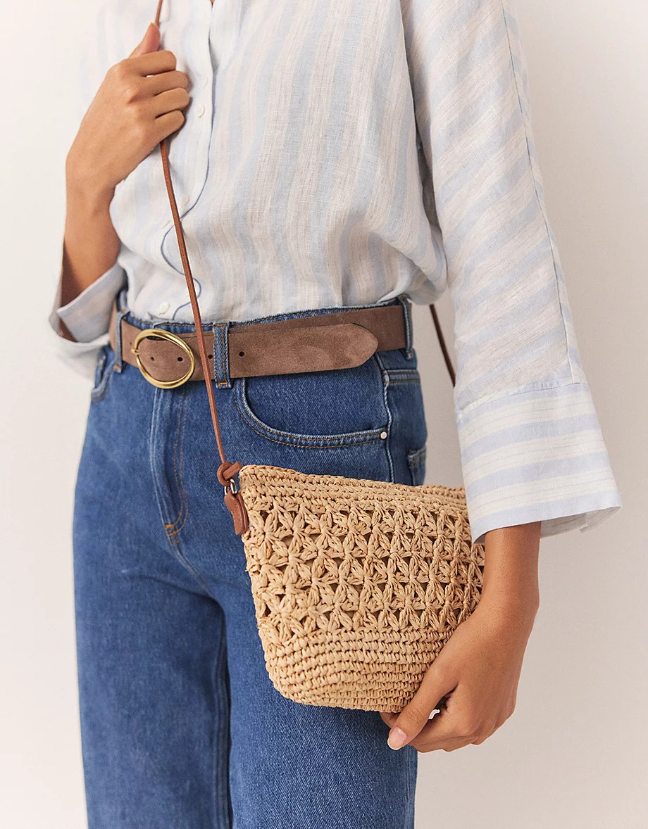 Floral Raffia Cross Body Bag | Bags & Purses | The  White Company | The White Company UK & ROW