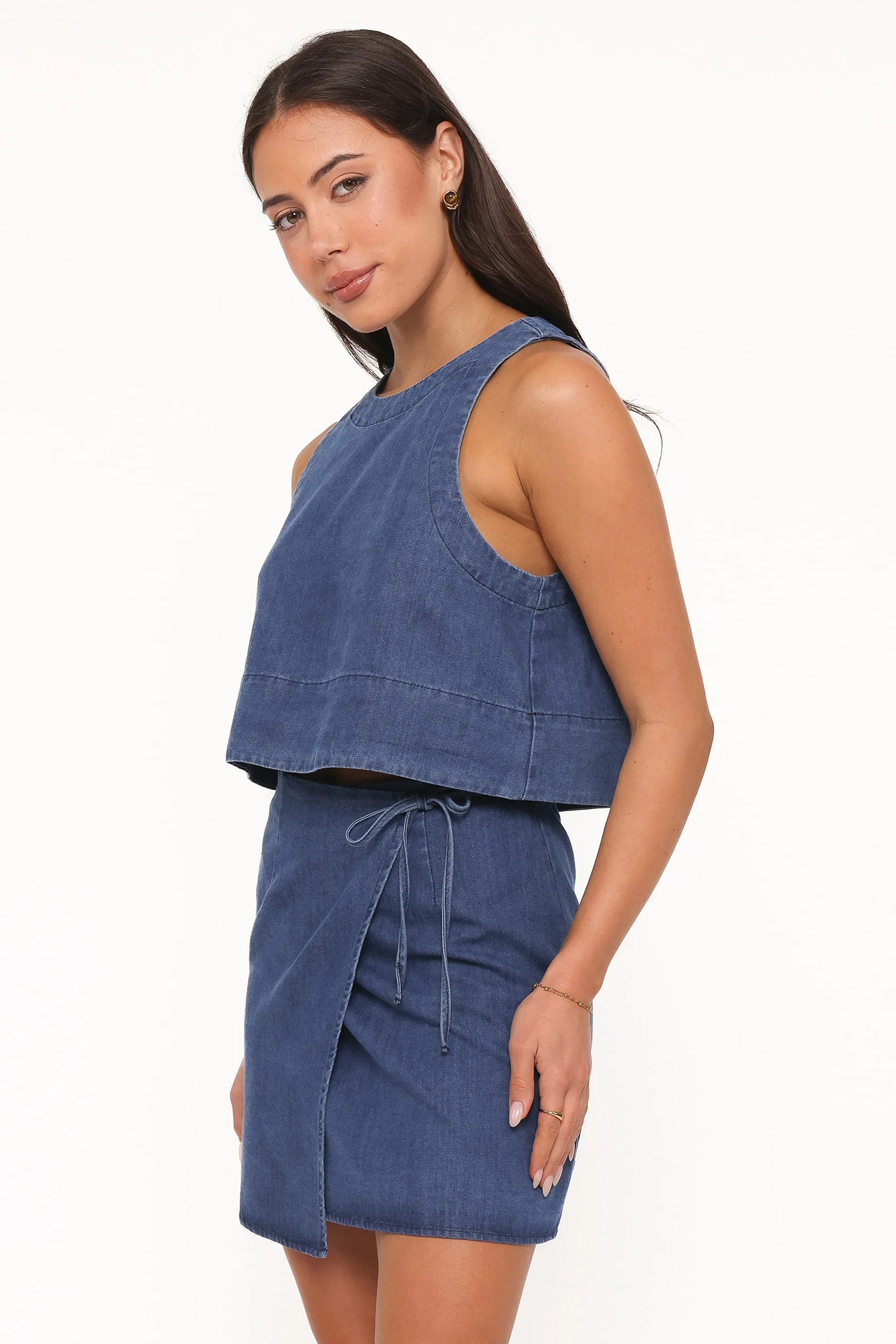 Siena Wrap Skirt - Denim Wash | Petal & Pup (US)
