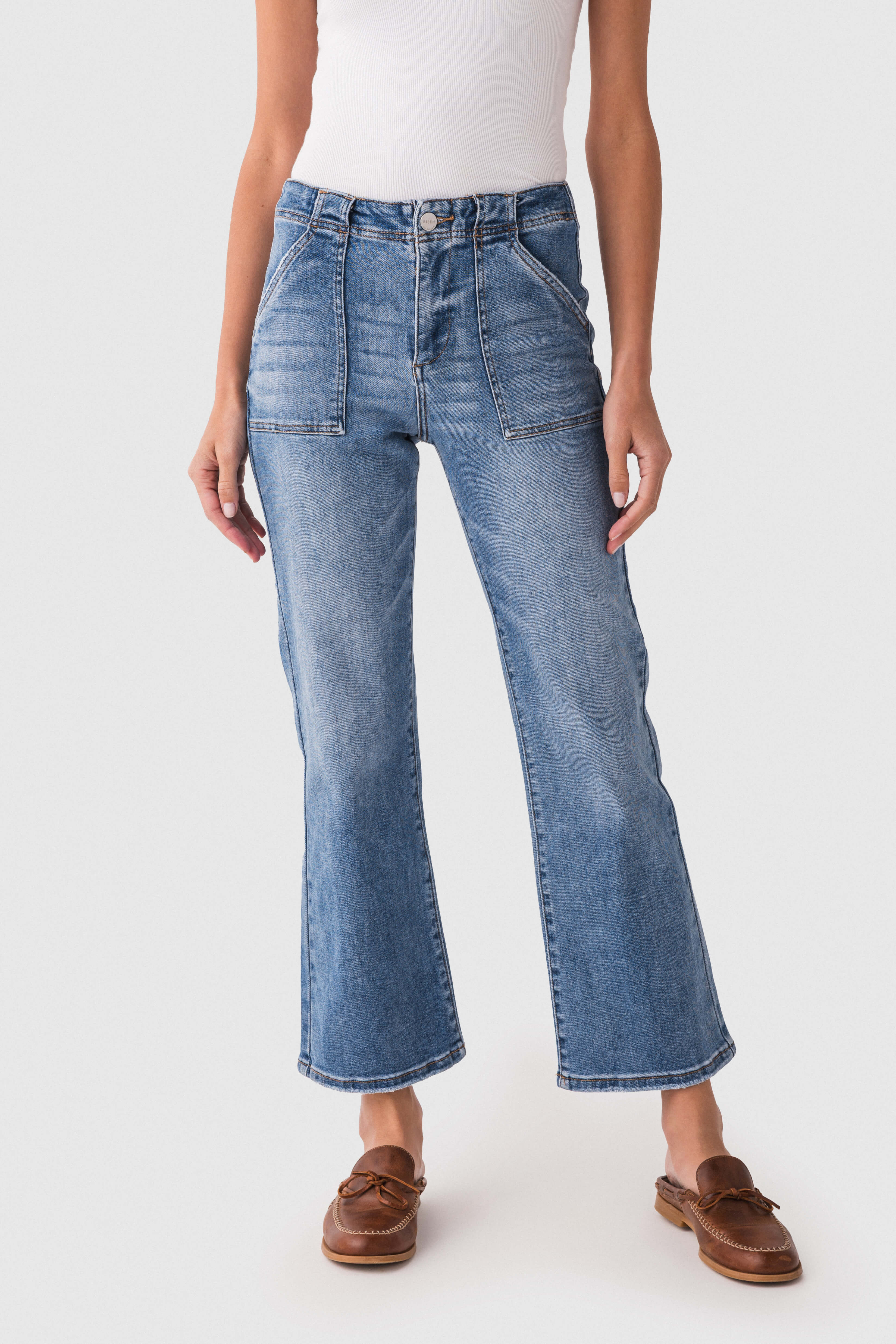 Risen Rosie Ankle Flare Jeans | Social Threads