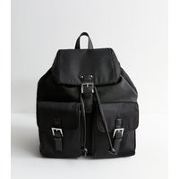 Black Multi Pocket Twill Backpack New Look | New Look (UK)