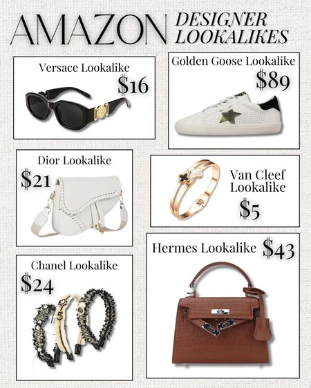 Amazon designer lookalikes!

Versace, Golden Goose, Dior, Van Cleef, Dior, Hermes lookalikes!

#LTKItBag #LTKFindsUnder50 #LTKSaleAlert