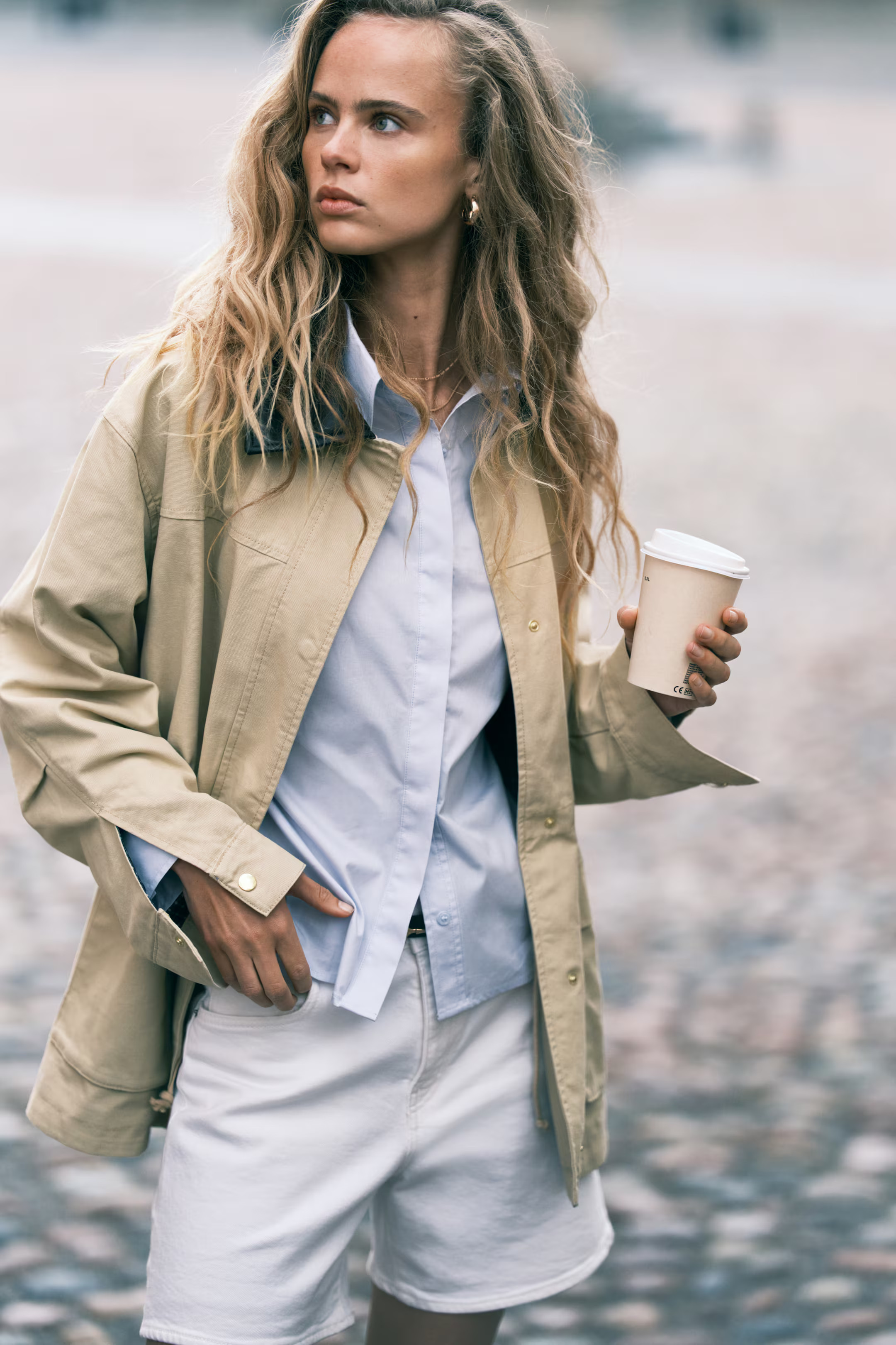 Coated-Collar Twill Jacket | H&M (US + CA)