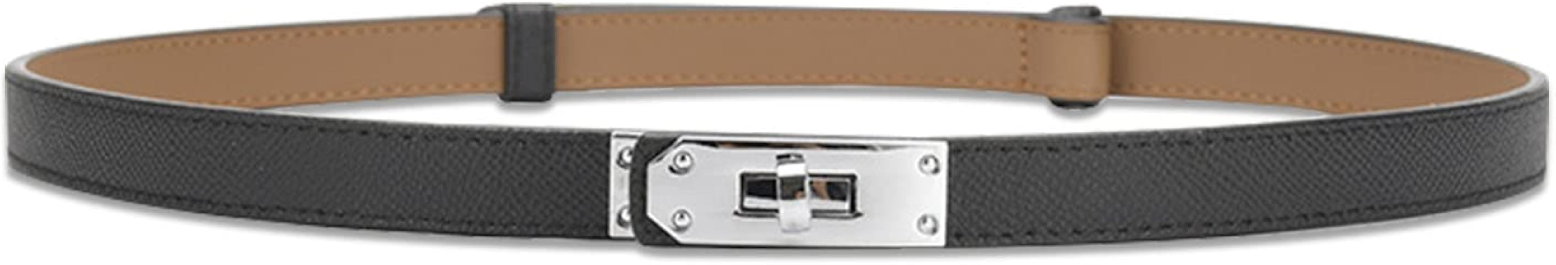 LumiSyne Women Skinny Leather Belt Classic Solid Color Alloy Turn Lock Ladies Adjustable Leather ... | Amazon (UK)