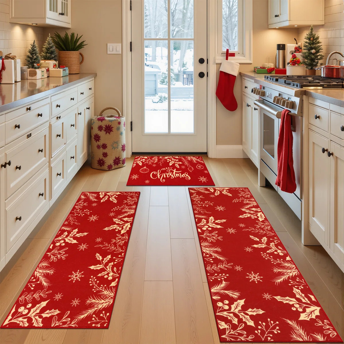 The Holiday Aisle® Christmas Kitchen Rugs And Mats  & Reviews | Wayfair | Wayfair North America