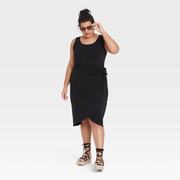 Women's Plus Size Sleeveless Knit Wrap Dress - Ava & Viv™ | Target