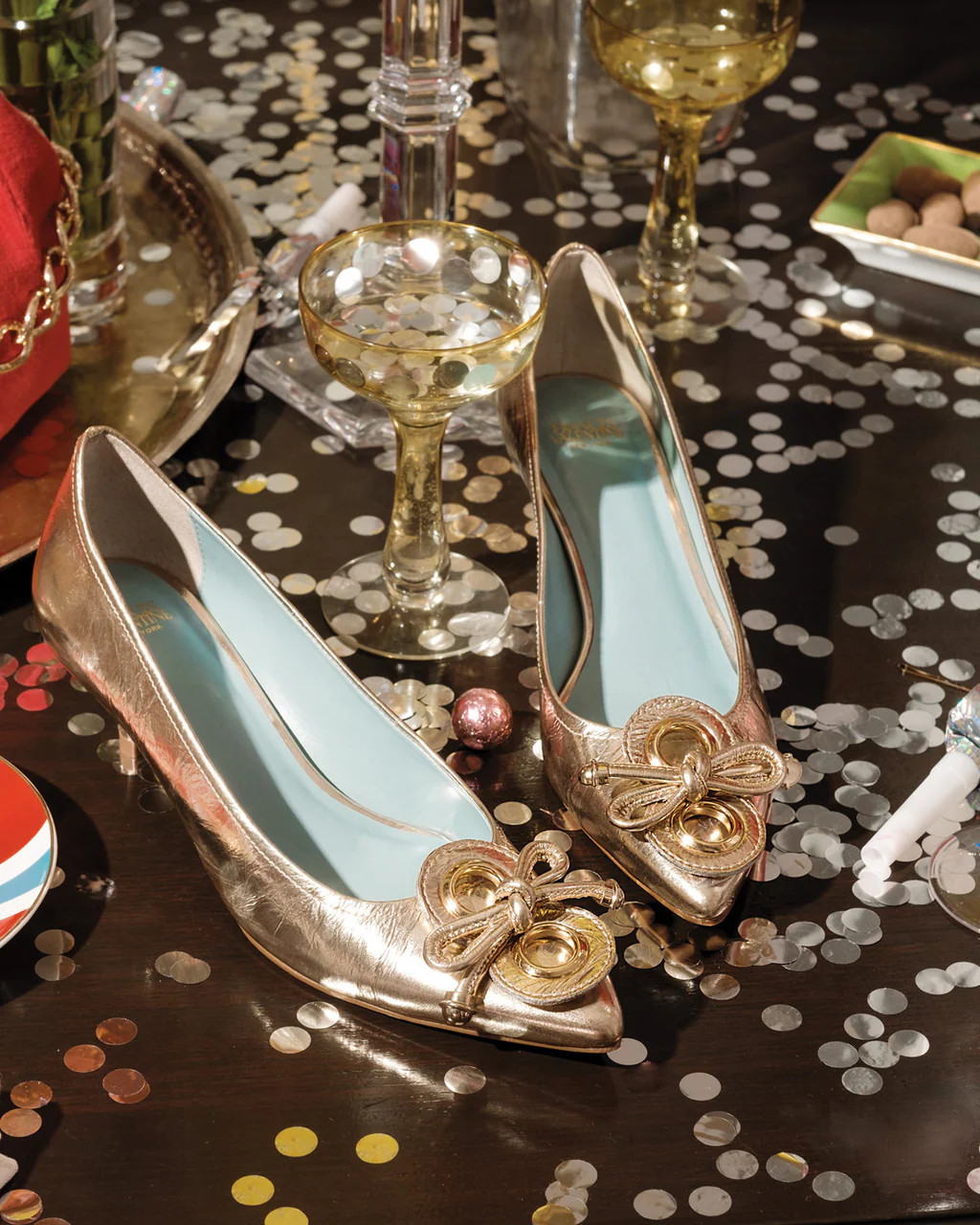 Elizabeth Pump Metallic Leather Platino | Frances Valentine