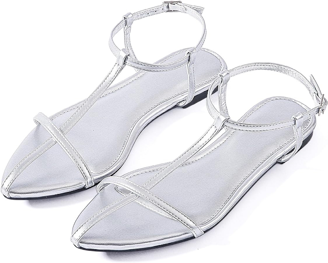 N.N.G Women Flat Sandals Dressy Srtappy Slingback Mules Cute Evening Vegan Leather Gladiator Desi... | Amazon (US)