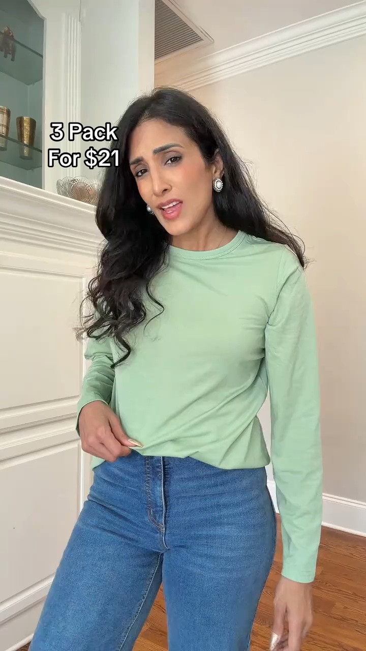 Plot twist, you can get a three pack for $21. These long sleeve T-shirts are warm and breathe the ball making them the perfect every day top

#LTKdayinmylife #LTKmomlife #LTKgrwm