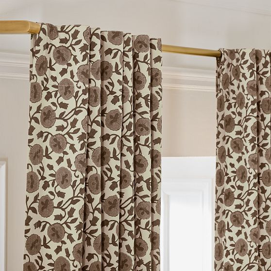 Laney Floral Curtain, 48""x96"", Peony | West Elm (US)