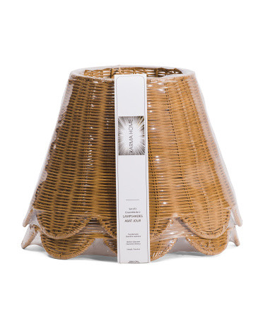 2pk Rattan Scalloped Lamp Shades | Bedroom | Marshalls | Marshalls