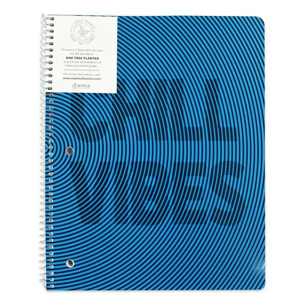 U Style in the Zone 1 Subject Notebook, 80 Sheets, Wide Rule, Blue | Walmart (US)