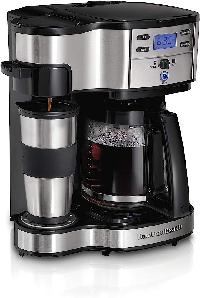 Hamilton Beach 2-Way Brewer Coffee Maker, Single-Serve and 12-Cup Pot, Stainless Steel (49980A), ... | Amazon (US)