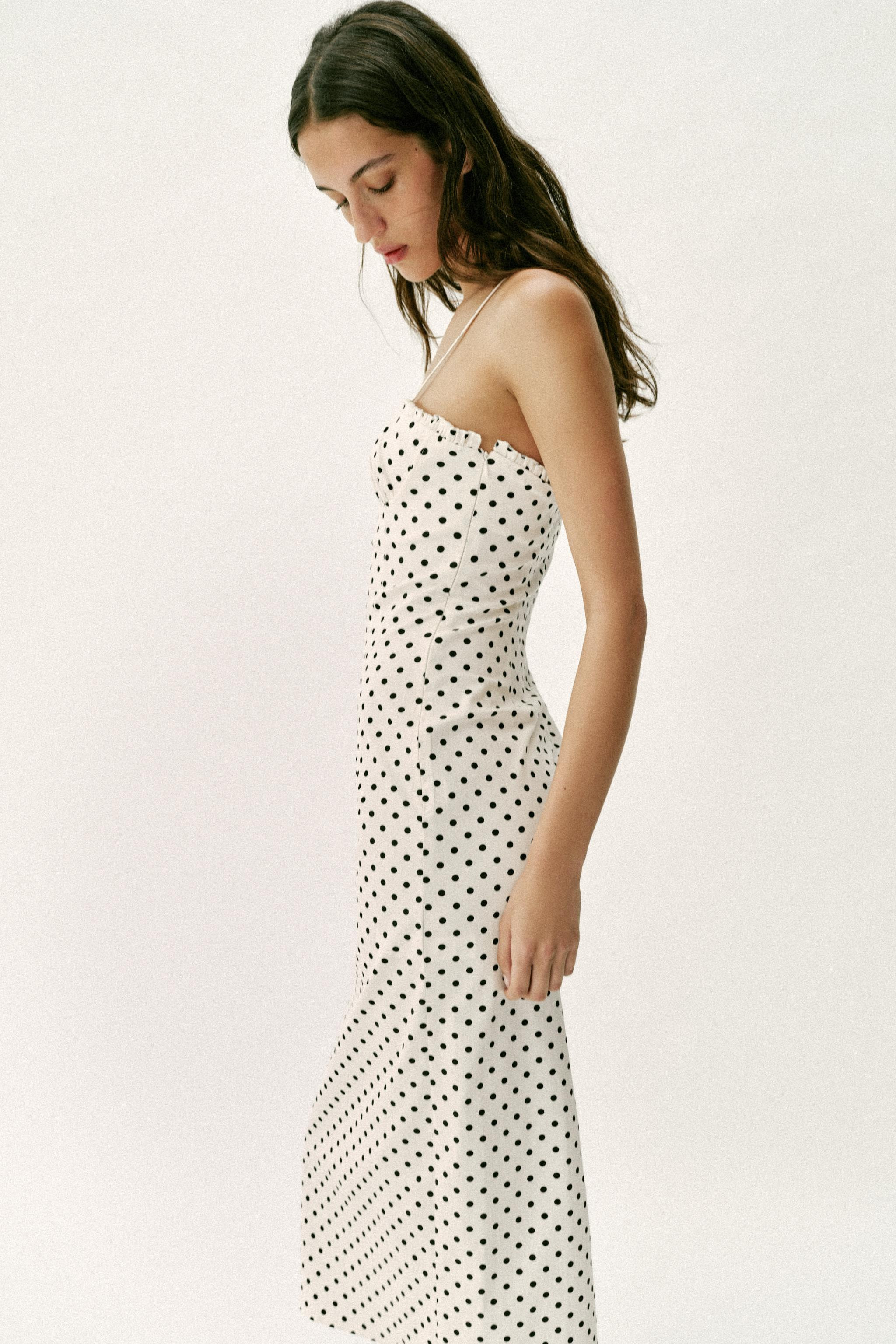 CORSET-STYLE POLKA DOT MIDI DRESS | Zara US
