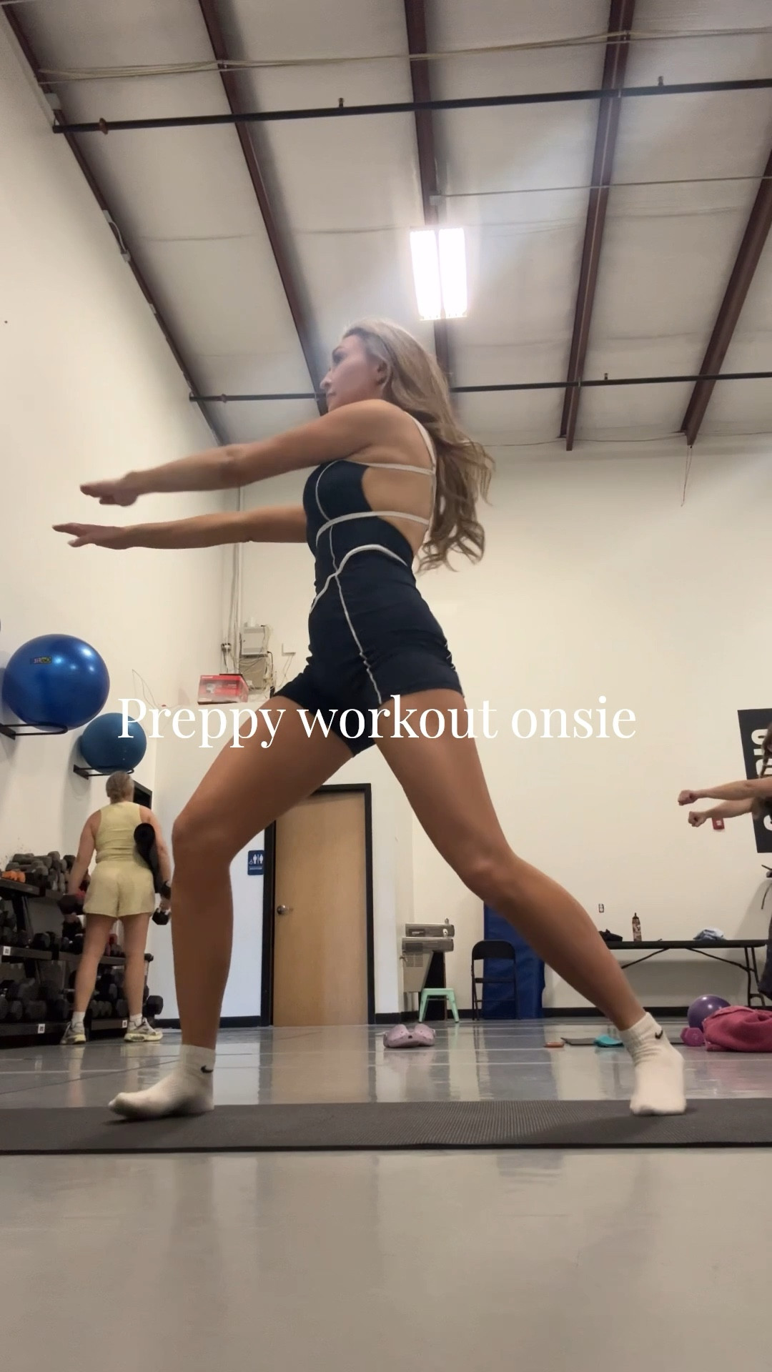 Navy blue fitness onesie 

#LTKmomlife #LTKActive #LTKfitnessgoals