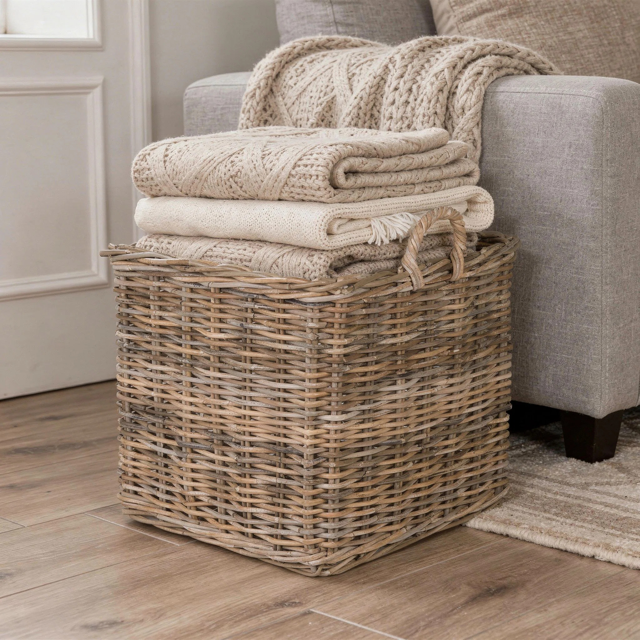 Beachcrest Home™ Ayriauna Square Wicker Basket & Reviews | Wayfair | Wayfair North America