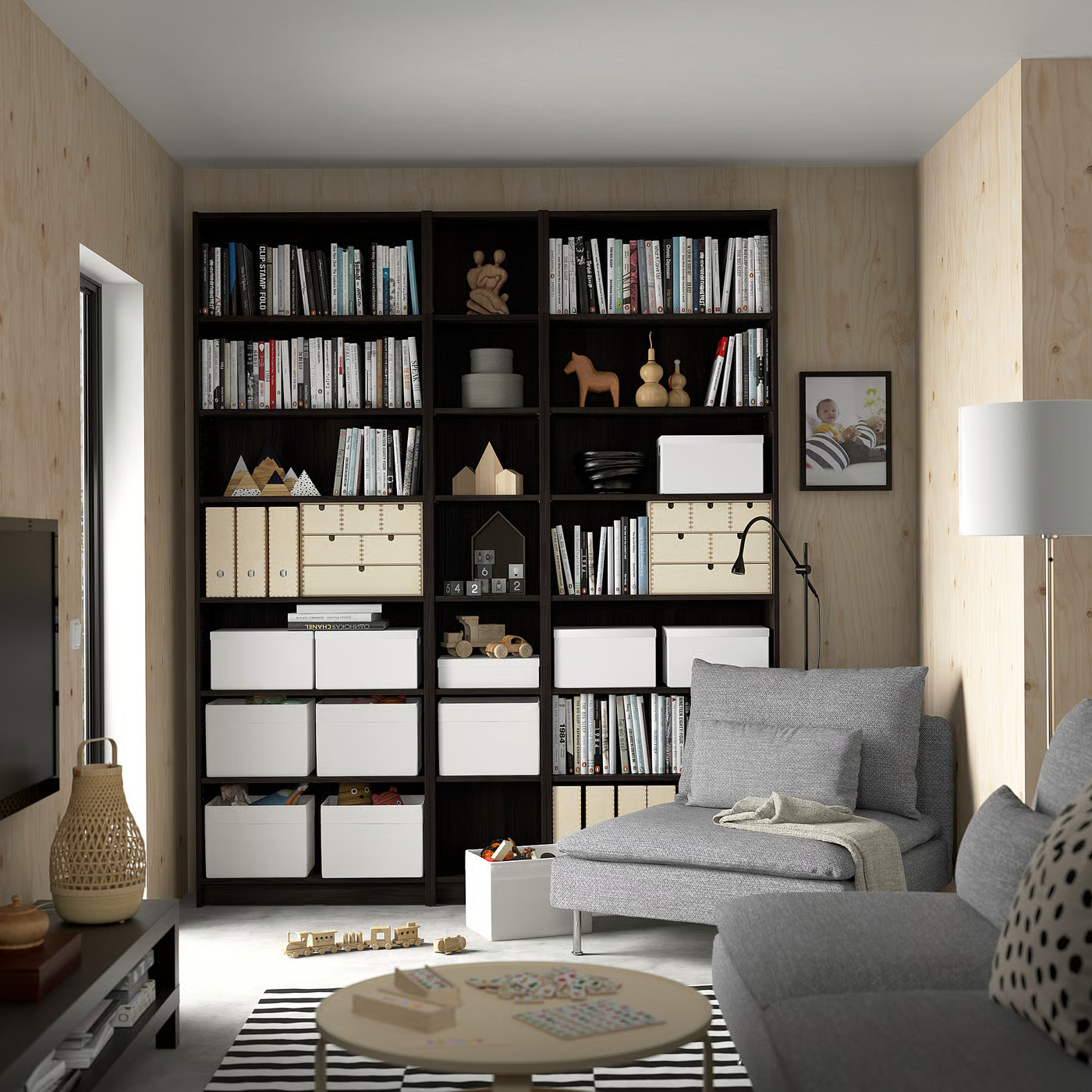 IKEA BILLY height extension unit, dark brown oak effect, 32x11x14 | IKEA US