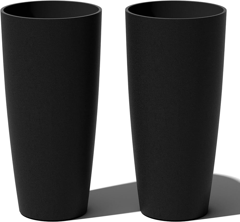 Veradek Vega Round Tall Planter Pots for Indoor/Outdoor Use | Made from Plastic - Concrete Mix wi... | Amazon (CA)