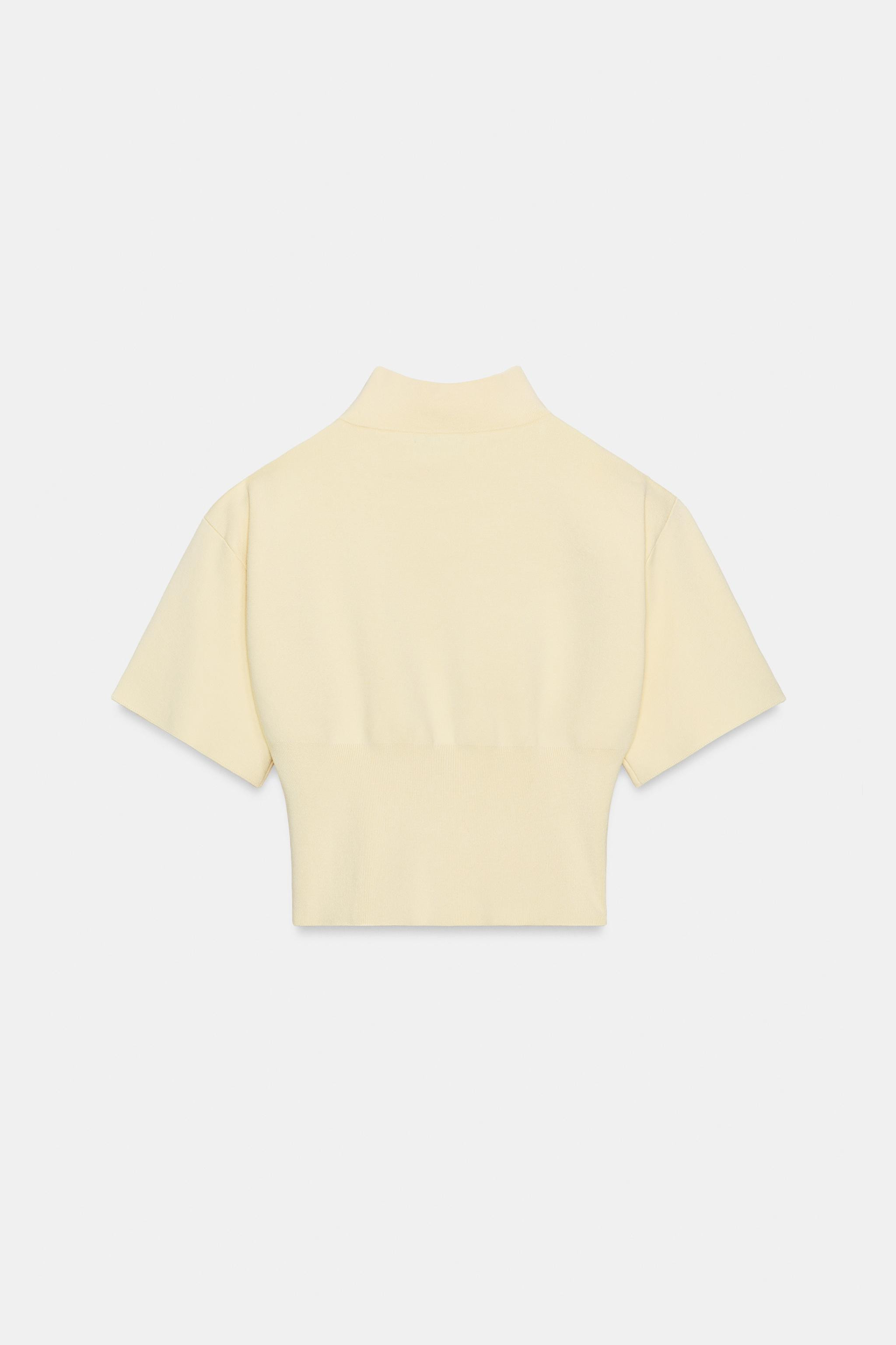 SHORT SLEEVE SHOULDER PAD KNIT JUMPER | Zara US