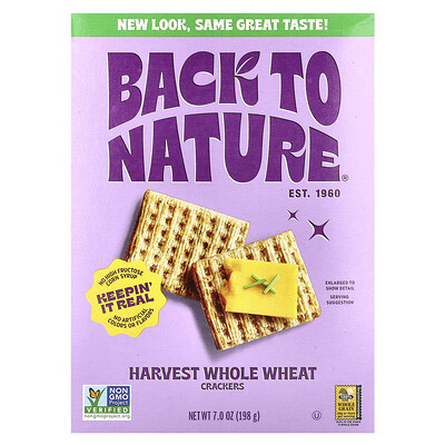 Back to Nature, Crackers, Harvest Whole Wheat, 7 oz (198 g) | iHerb
