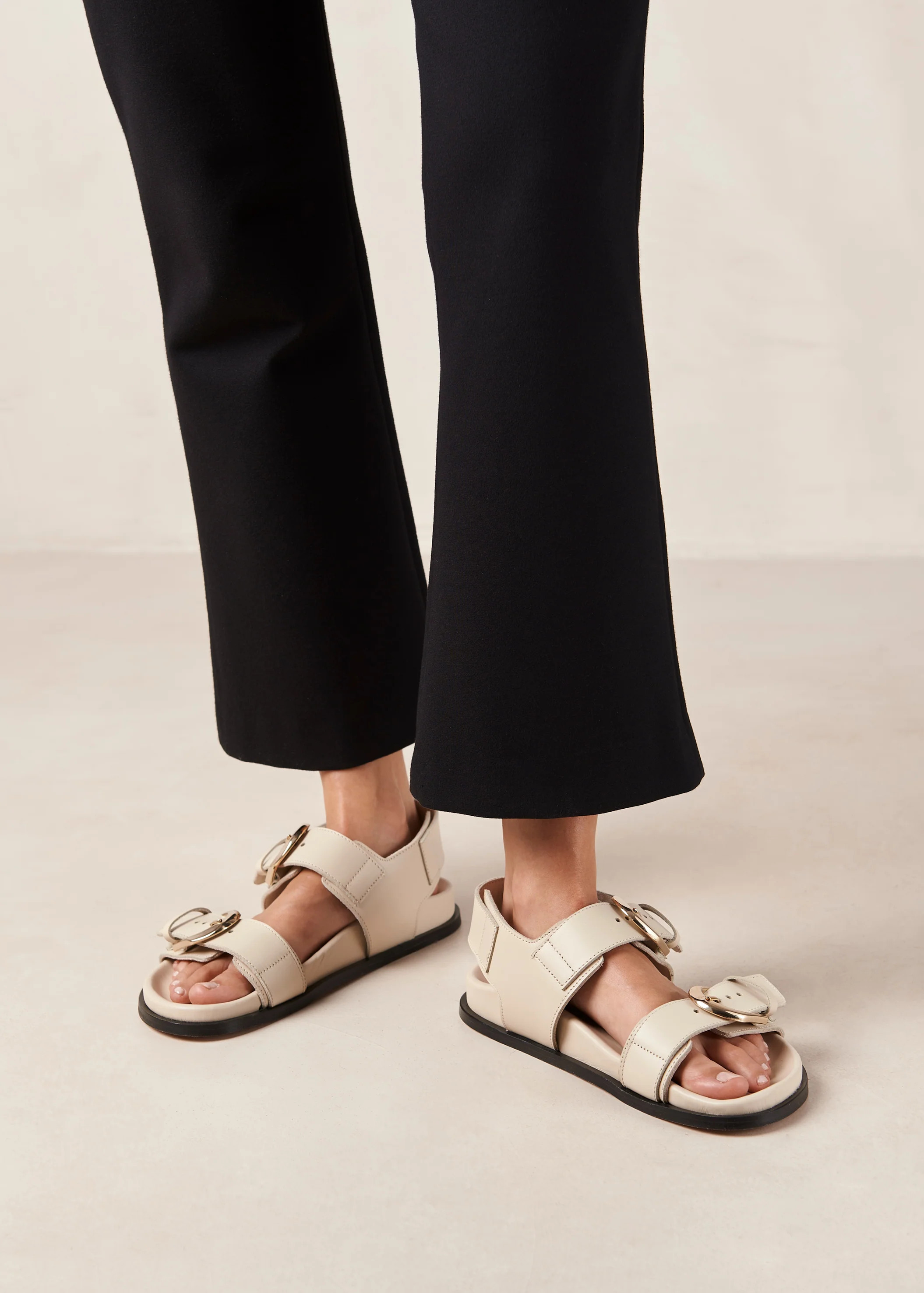 Leone Alli - Cream Double-Strap Sandals | ALOHAS | Alohas US